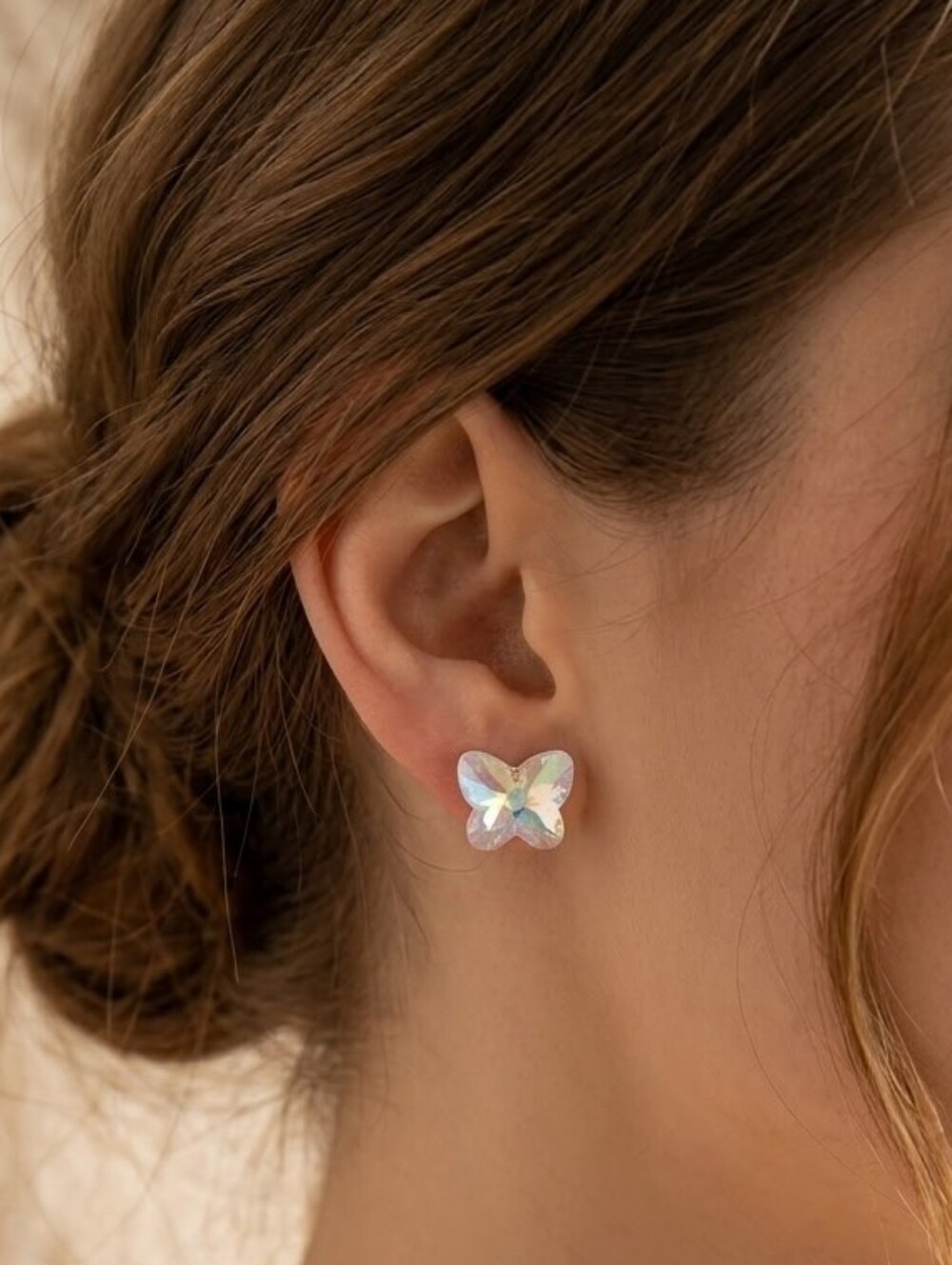 Opalescent Butterfly Stud Earrings NWT